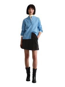 Блузка с плиссировкой, стандартного размера, светло-голубого цвета. Marc O'Polo DENIM