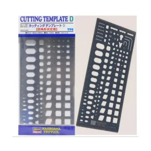 Шаблон для рисования линейки квадратной, овальной и шестиугольной формы, Modelling Supplies (Hasegawa)