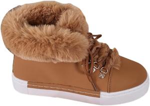 Женские ботильоны на платформе, большой размер, шнурованные с круглым носком, хлопковые, подходят для осенне-зимних образов или для повседневной носки HoaloX, Brown