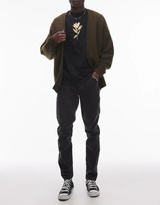 Узкие джинсы-стрейч черного цвета Topman