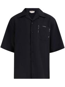 Marni рубашка с вышитым логотипом, черный