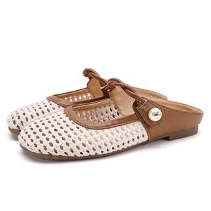 FOXER Женские абрикосово-коричневые тапочки с закрытым носком устойчивые к истиранию, цвет Brown