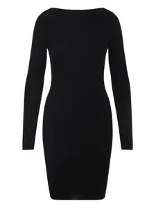 Платье в рубчик с длинными рукавами Rick Owens, черный