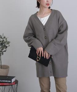 Объемный кардиган с открытым передом и рукавами Pourvous, цвет Gray