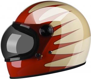 Легкий модульный мотоциклетный шлем, ретро-шлем с откидной передней частью и солнцезащитным козырьком, одобренный DOT, винтажный открытый шлем-«джет» для мужчин и женщин, для скутеров, мопедов и квадроциклов (Цвет: V, Размер: XL = 59-60 см) KEFFOR