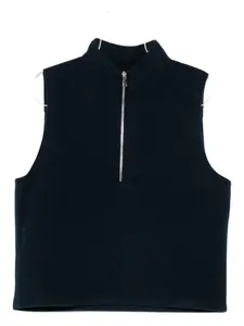 Жилет из натуральной шерсти на молнии Rier, синий