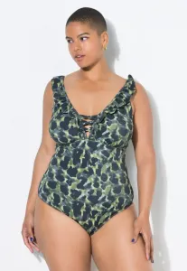 Купальник softcups volants с камуфляжным принтом Studio Untold, Pistachio