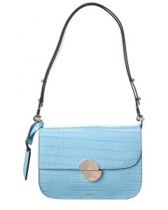 Джейсон Ву Плечевая сумка из кожи с тиснением под крокодила Jason Wu, синий