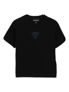 Футболка с вышитым логотипом Emporio Armani Kids, синий