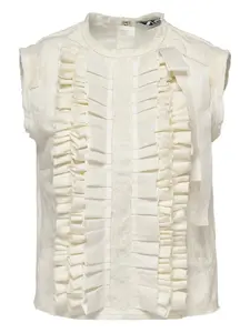 Блузка без рукавов с оборками MSGM, белый