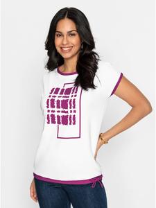 Футболка с принтом в цветах экрю и пурпурного WITT WEIDEN