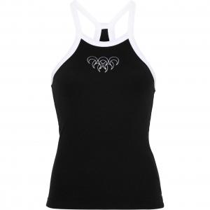 Чёрный рифлёный топ с вышивкой в виде полумесяца Marine Serre