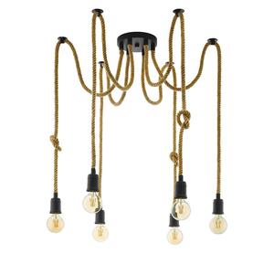 Подвесной светильник Eglo Rampside II, сталь / канат - 6-ти легк.