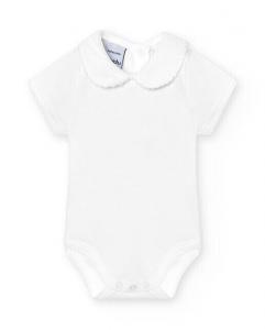 Комплект из 2 детских боди с короткими рукавами и воротником пике Babidú, бежевый