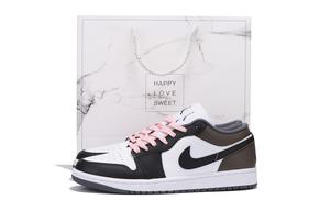 Jordan Баскетбольные кроссовки Air 1 с антискользящим и износостойким покрытием, низкие, винтажные, унисекс, черно-коричневые