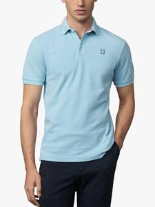 Классическая хлопковая поло с короткими рукавами Hackett London, Wave Blue