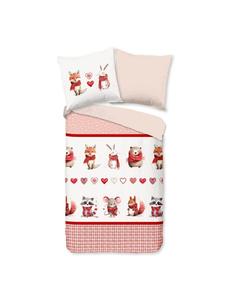 Traumschlaf Постельное белье «Лиса и Кролик» красного цвета