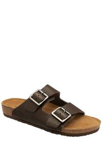 Мужские шлепанцы с двумя пряжками и вставкой Dunlop, коричневый