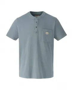 Мужская винтажная хлопковая футболка с карманом Henley с коротким рукавом Thorogood, синий