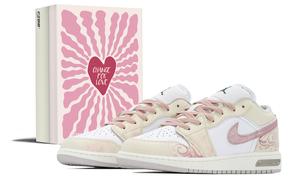 Детские баскетбольные кроссовки Air 1 Grade School Jordan, бежевый розовый