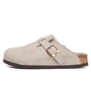 Jeep Закрытые тапочки унисекс бело-серые с серым мехом, цвет White Gray-Gray Hair