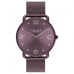 COACH Женские часы кварцевый механизм ремешок из нержавеющей стали 41 мм фиолетовый циферблат