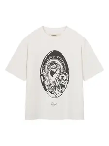 Футболка оверсайз с графичным принтом ROUGH., белый