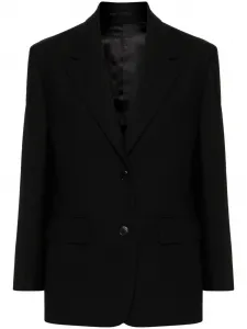 Шерстяной однобортный пиджак Prada, черный