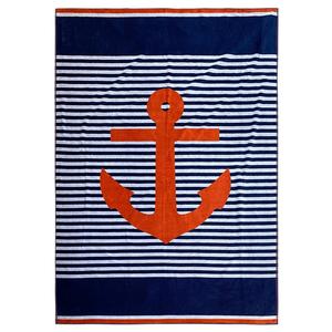 Пляжное полотенце махровое велюр жаккардовый клифф  Le Comptoir De La Plage, синий