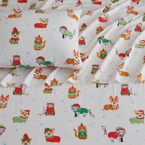 Комплект фланелевых простыней Madelinen Whittaker с наволочками, цвет Holiday Pets