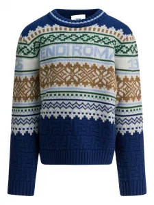 Джемпер с длинными рукавами Fendi Kids, синий