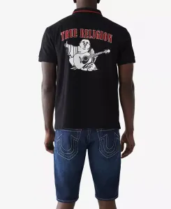 Мужская поло с коротким рукавом Regular Fit и логотипом Будды True Religion, черный