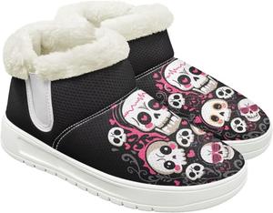 Quxjehoe Зимние сапоги для женщин, комфортные, теплые, с плюшевой подкладкой, короткие ботильоны на выход с белой подошвой, размеры 6-13.5