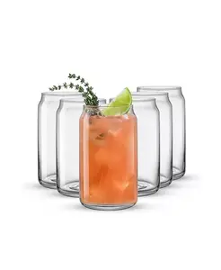 Стаканы в форме пивных банок, набор из 6 шт. Joyjolt, clear