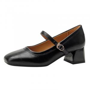 TATAYA Туфли Мэри Джейн на массивном каблуке женские черные [5 см], цвет Black[5cm]