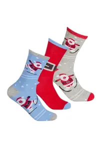 Праздничные носки из богатого хлопка (3 пары) Universal Textiles, синий