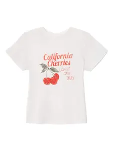 Футболка с принтом вишни RE/DONE, белый