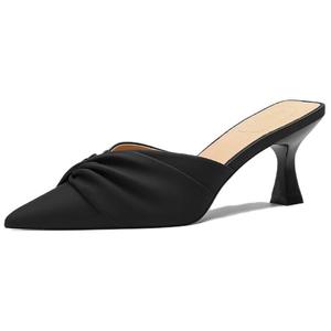 Li Ke Женские противоскользящие закрытые тапочки на каблуке 6 см черные, цвет Black 6CM Heel Height