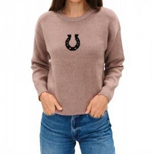 Коричневый свитер с подковой Six/Fifty, коричневый