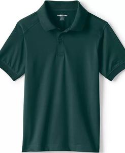 Школьная форма для девочек, рубашка-поло с коротким рукавом, быстросохнущая Lands' End, зеленый