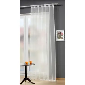 Занавеска ALPHA на петлях, 1 шт., размер ВxШ: 245x140 см, экономичный однотонный занавес на петлях Home Wohnideen, белый