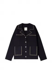 Кардиган с украшением в виде заклепок Sandro, синий