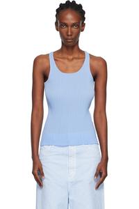 Майка с синей штриховкой Issey Miyake, светло-голубой