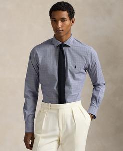 Мужская приталенная рубашка из эластичного поплина Polo Ralph Lauren, Navy/White