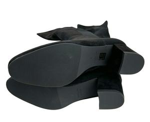 Женские замшевые сапоги до колена Stuart Weitzman на эластичном каблуке сзади, черный