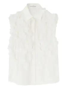 Рубашка без рукавов с рюшами Ermanno Scervino, белый