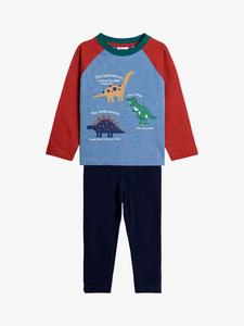 Детский комплект из хлопка с динозаврами: топ и леггинсы JoJo Maman Bébé, Denim