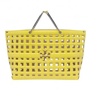 Tory Burch Женская сумка-тоут Ella из страусиной кожи, сумка для покупок, большая женская сумка желтого цвета