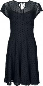 Платье средней длины Voodoo Vixen Polka Dot Overlay Flare Dress, черный