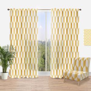 Занавеска с геометрическим узором Designart, золотой